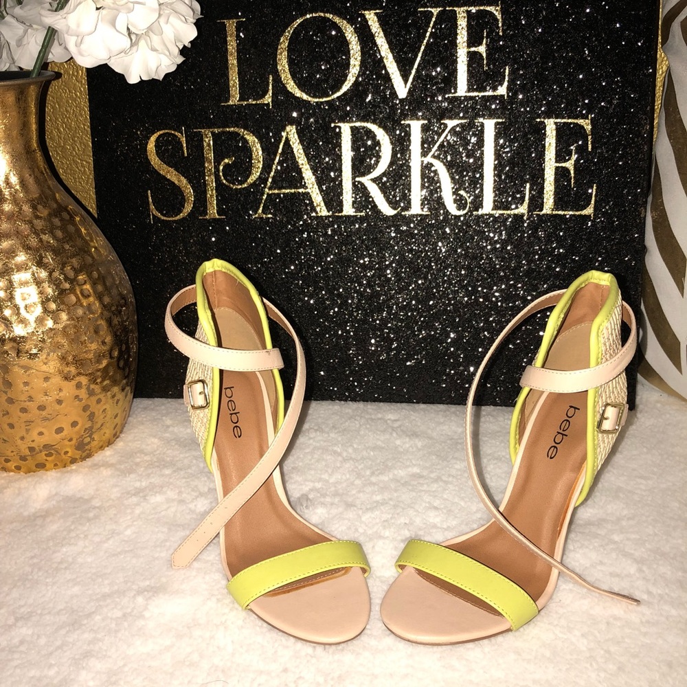 BEBE open toe heels